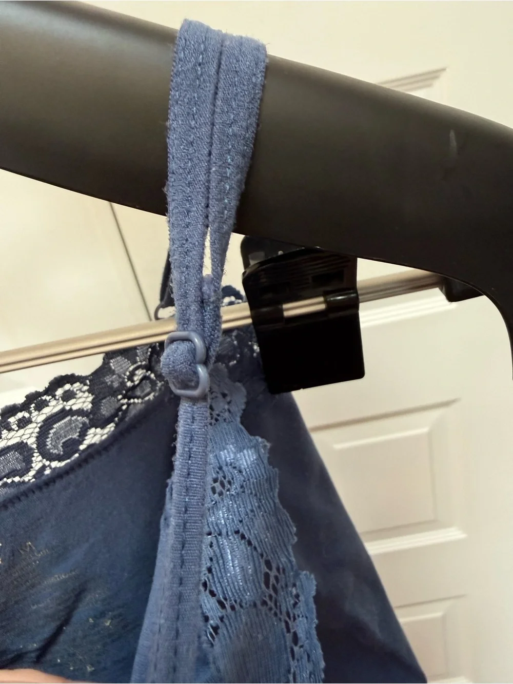 attention Navy Lace-Trim Chemise Camisole - Picture 3 of 6